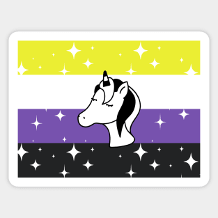 Non-Binary Sparkle Unicorn Sticker